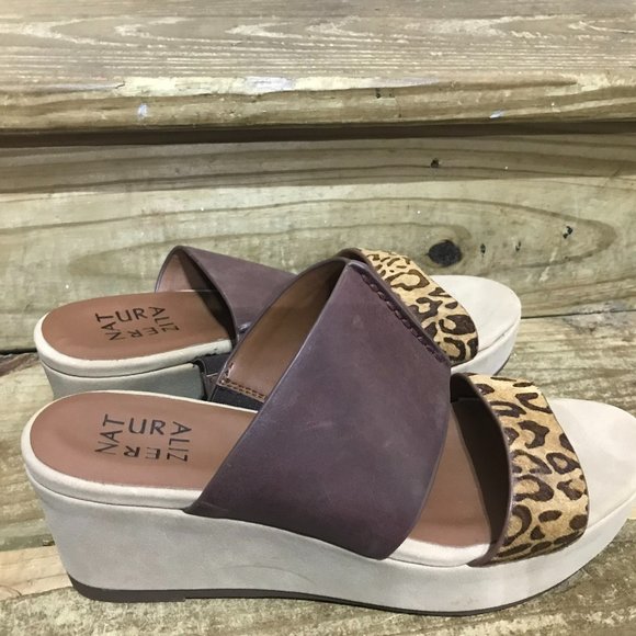 ALIZER NATUR NEW SHOES SUEDE, LEATHER LEOPARD SHOES SIZE 8 - Picture 1 of 3